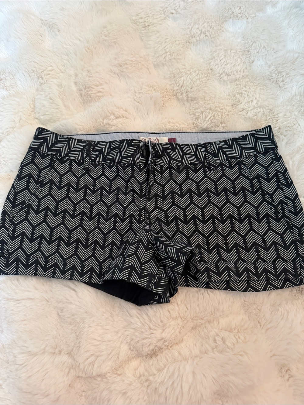 SO Black and White Chevron Bermuda Shorts